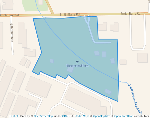 walking in Bicentennial Park map in Pantego