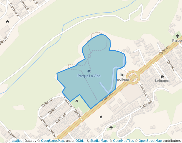 walking in Parque La Vida map in Bucaramanga