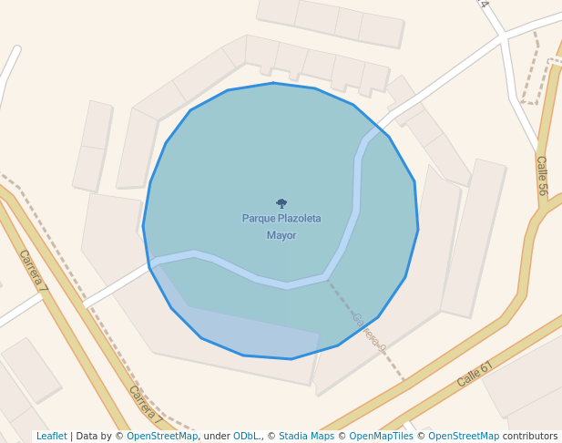 walking in Parque Plazoleta Mayor map in Bucaramanga