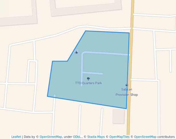 walking in TTD Quarters Park map in Tirupati