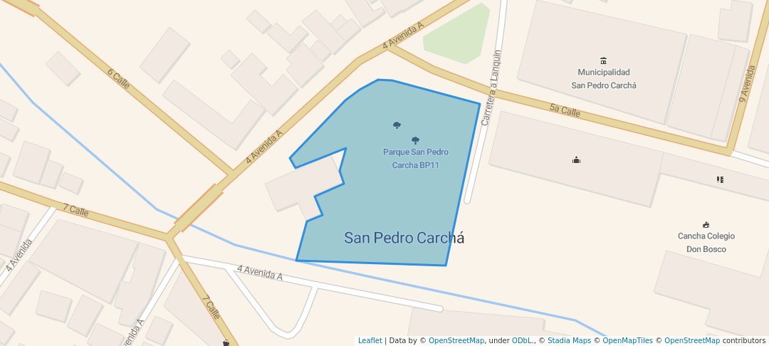 walking in Parque Central map in San Pedro Carchá