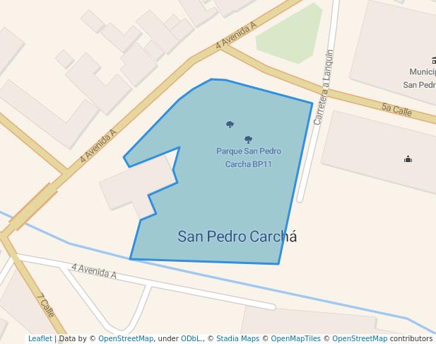 walking in Parque Central map in San Pedro Carchá