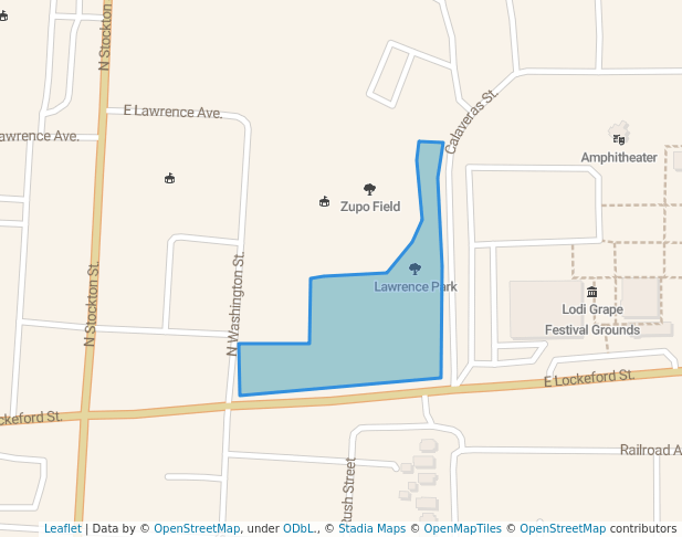 walking in Lawrence Park map in Lodi