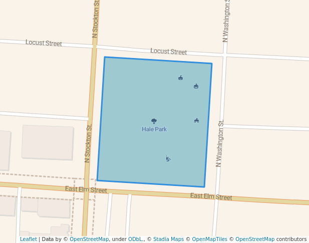 walking in Hale Park map in Lodi