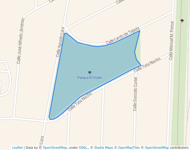 walking in Fraile Park map in San Nicolás de los Garza