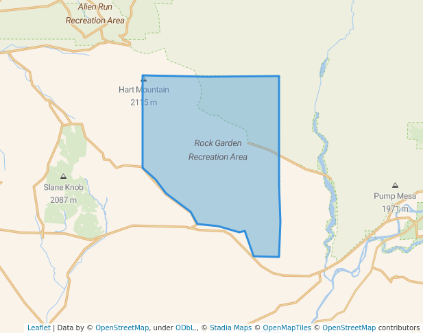 walking in Rock Garden Recreation Area map in Aztec