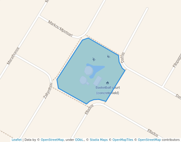 walking in Tasos Mitsopoulos Park map in Larnaca