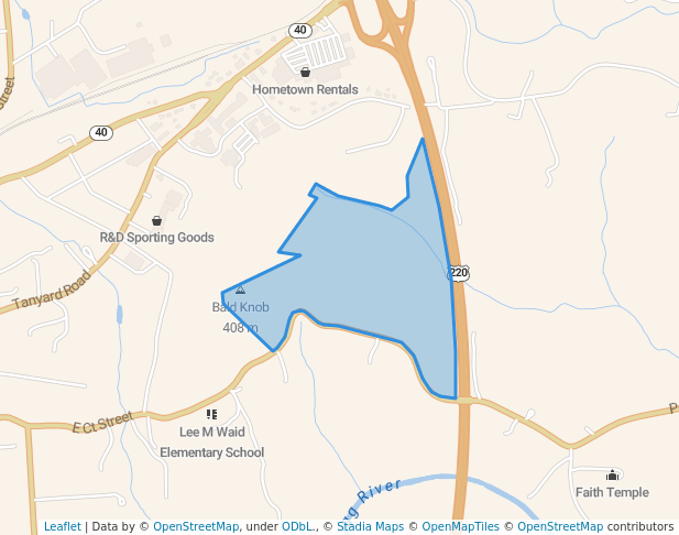 walking in Bald Knob State Natural Area and Preserve map in Rocky Mount
