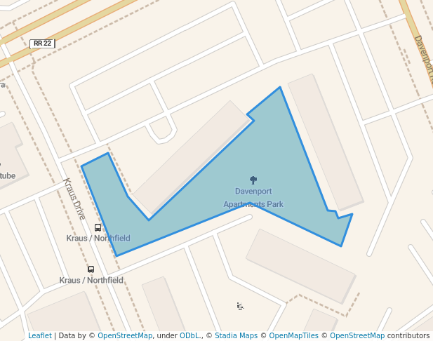 Davenport Apartments Park in Waterloo | Map and Routes