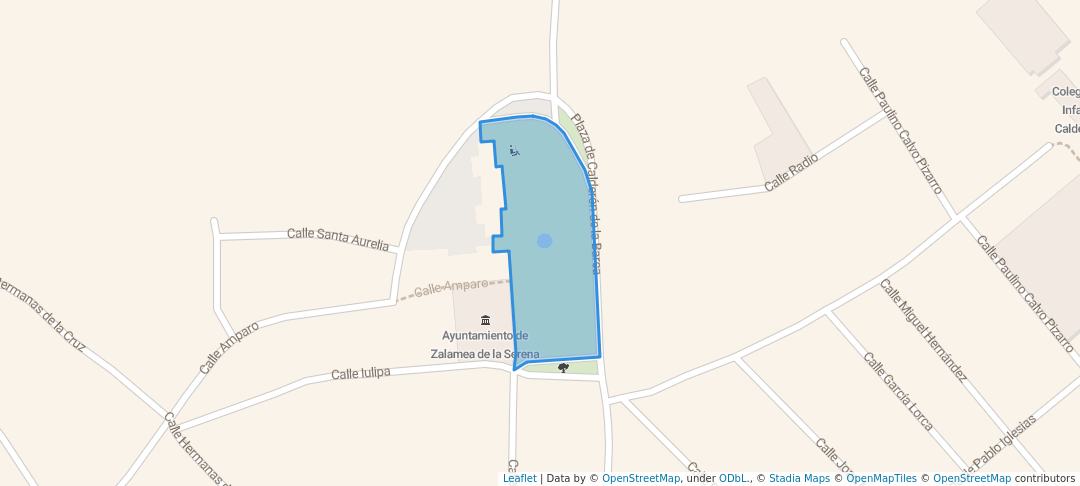 walking in Plaza de Calderón de la Barca map in Zalamea de la Serena