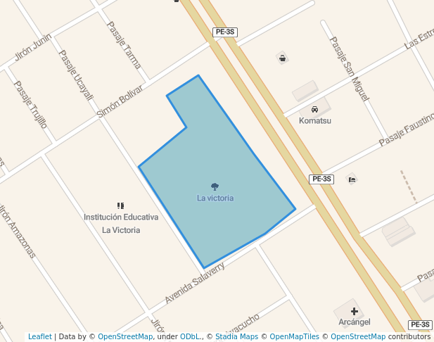 walking in La victoria map in Huancayo