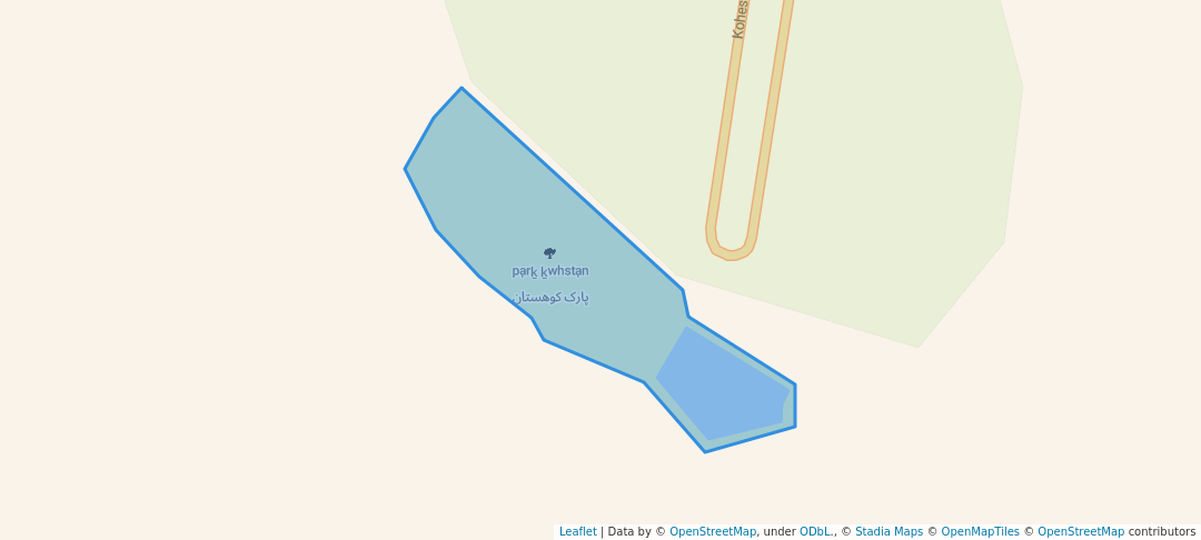 walking in پارک کوهستان map in Baharestan
