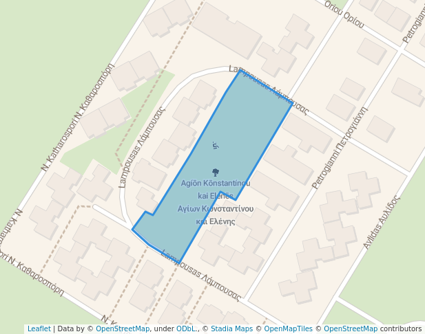 walking in Αγίων Κωνσταντίνου και Ελένης map in Chalkida