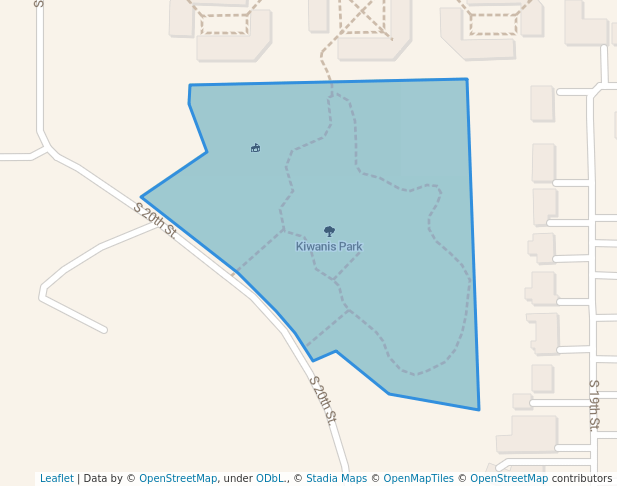 walking in Kiwanis Park map in Clarinda