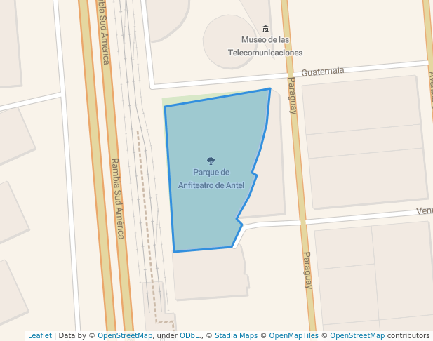 walking in Parque de Anfiteatro de Antel map in Montevideo