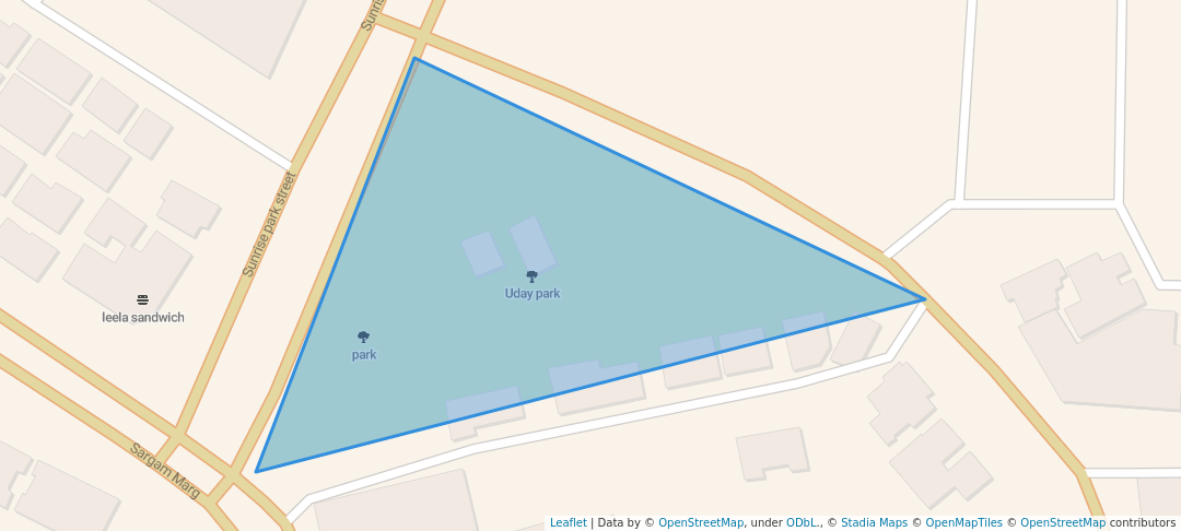 walking in Uday park map in Ahmedabad