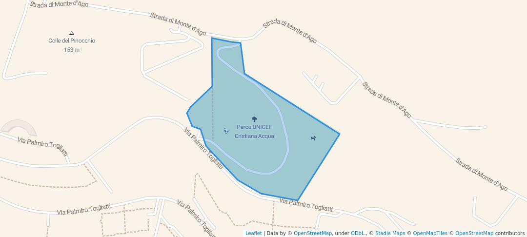 walking in Parco UNICEF Cristiana Acqua map in Ancona