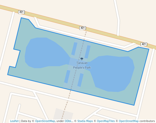 walking in Tanauan People's Park map in Tanauan