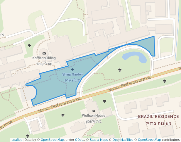 walking in Sharp Garden map in Rehovot