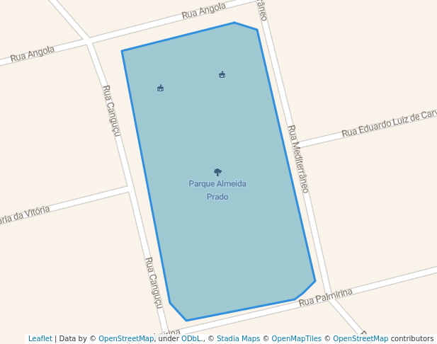 walking in Parque Almeida Prado map in Guarulhos