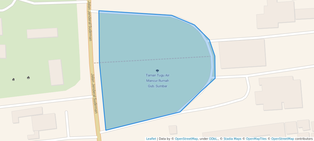 walking in Taman Tugu Air Mancur Rumah Gub. Sumbar map in Padang