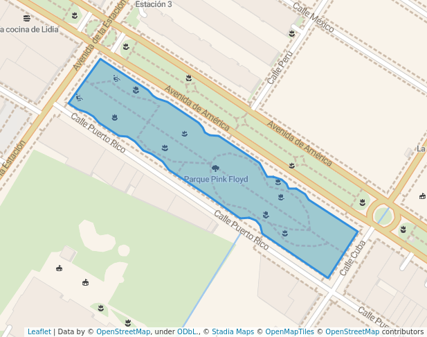 walking in Parque Pink Floyd map in Atarfe