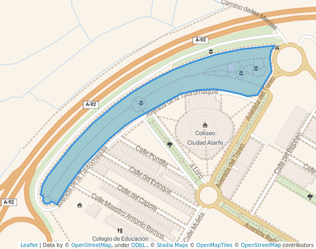 walking in Parque Ferial La Alameda map in Atarfe