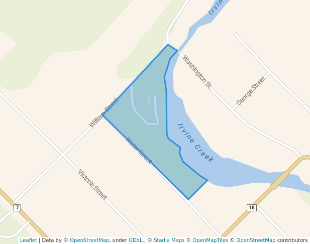 walking in Verterns Park map in Elora