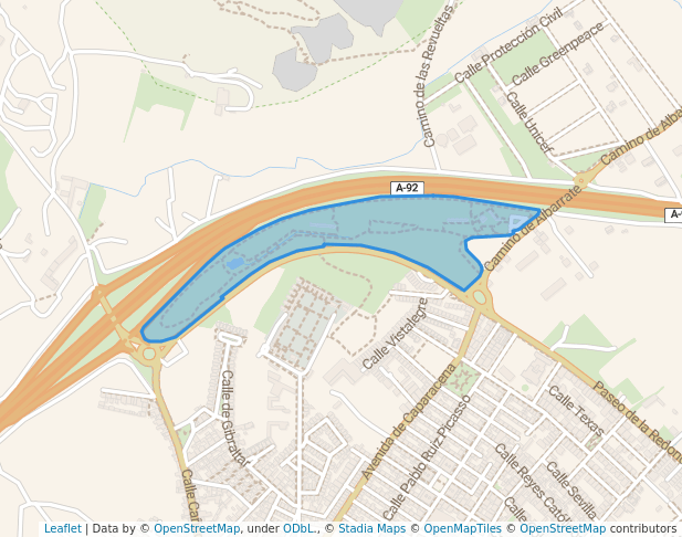 walking in Parque El Corredor Verde "Los Olivares de Elvira" map in Atarfe