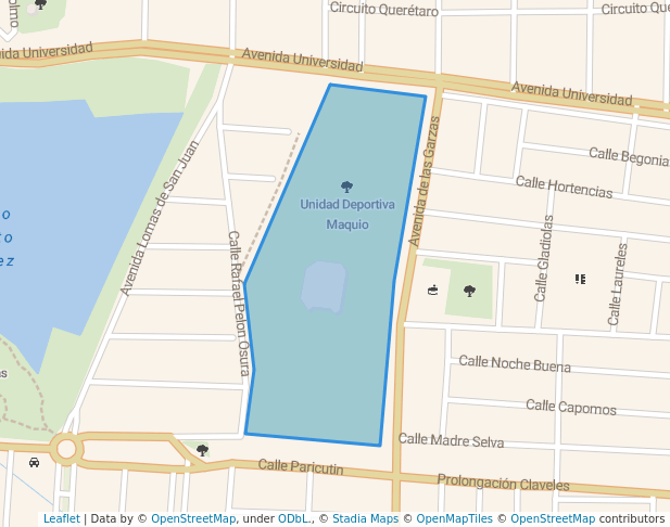 walking in Parque Maquio map in San Juan del Río