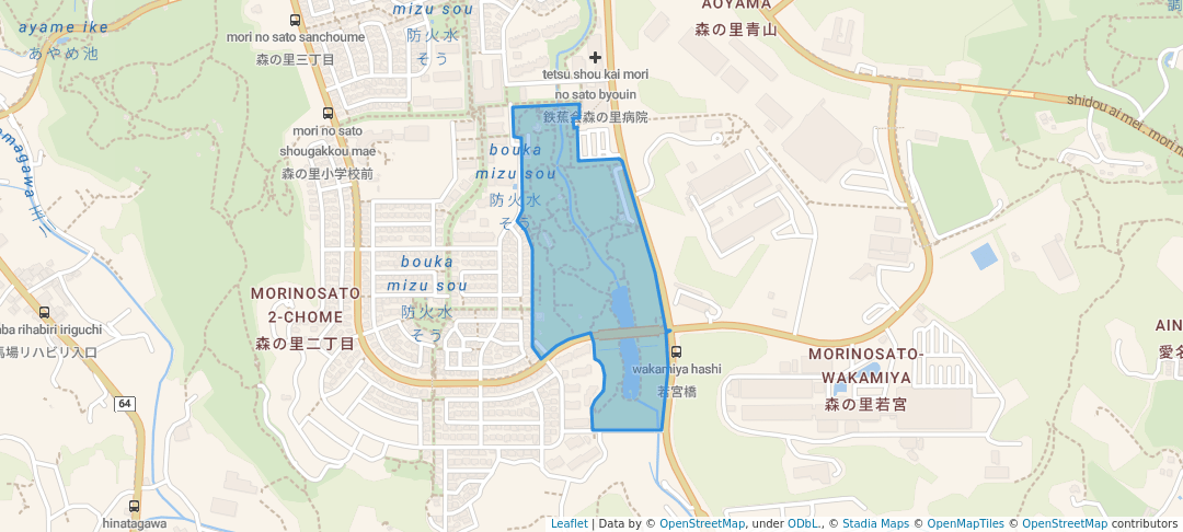 walking in 若宮公園 map in Atsugi