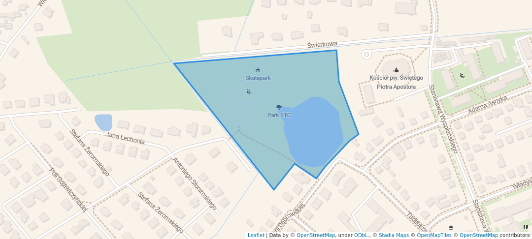 walking in Park STC map in Ciechanów