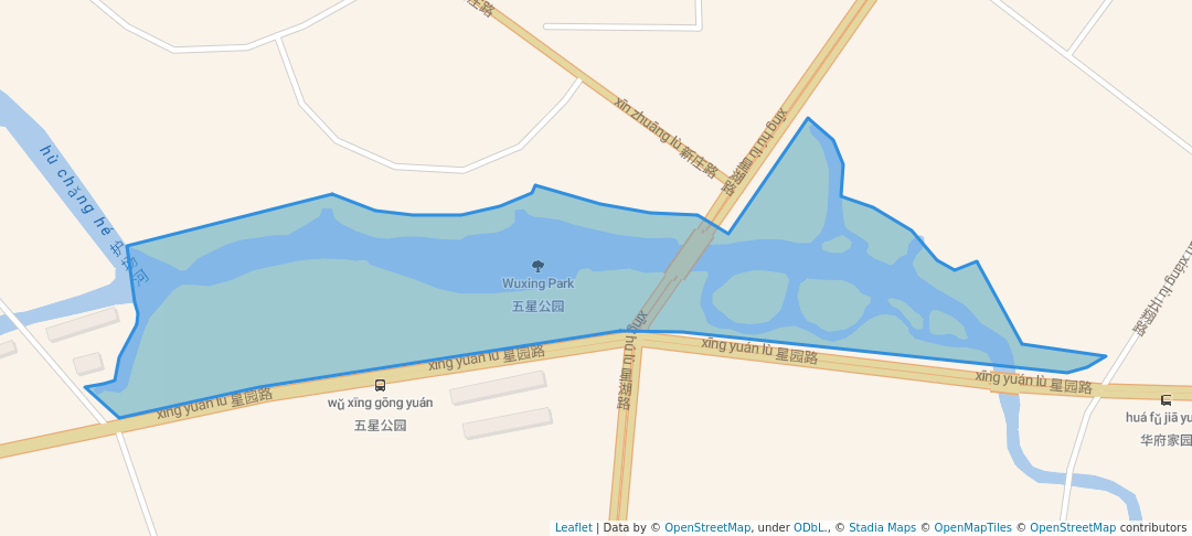 walking in Wuxing Park map in Chang Zhou Shi