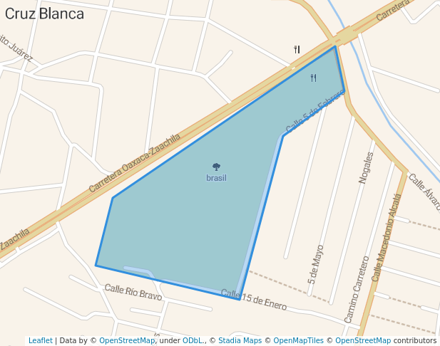 walking in brasil map in Santa Cruz Xoxocotlán