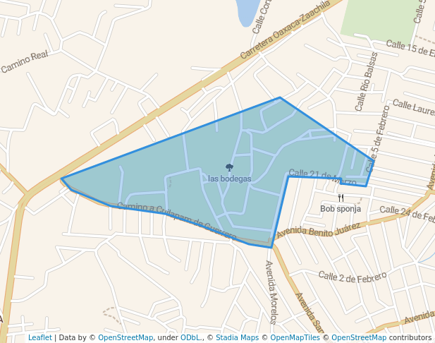 walking in las bodegas map in Santa Cruz Xoxocotlán