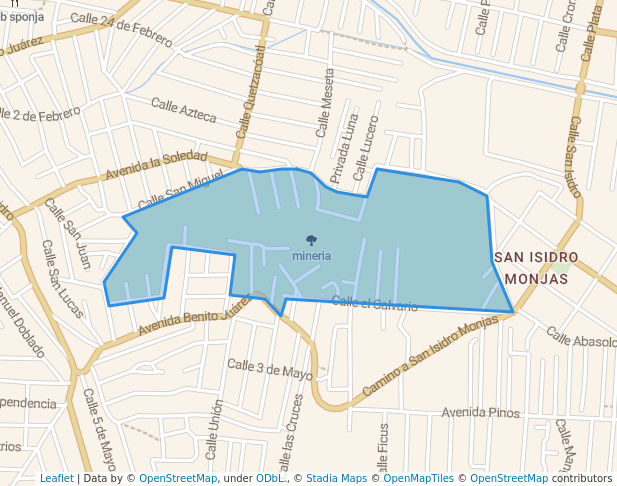 walking in mineria map in Santa Cruz Xoxocotlán