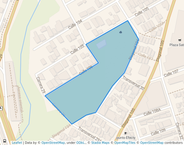 walking in Parque Diamante 1 map in Bucaramanga