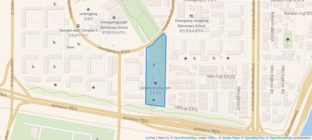 walking in 중동공원 map in Gwangyang-si