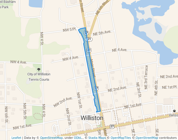 walking in Heritage Park map in Williston