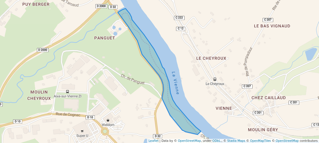 walking in Parc Gilles Clément map in Aixe-sur-Vienne