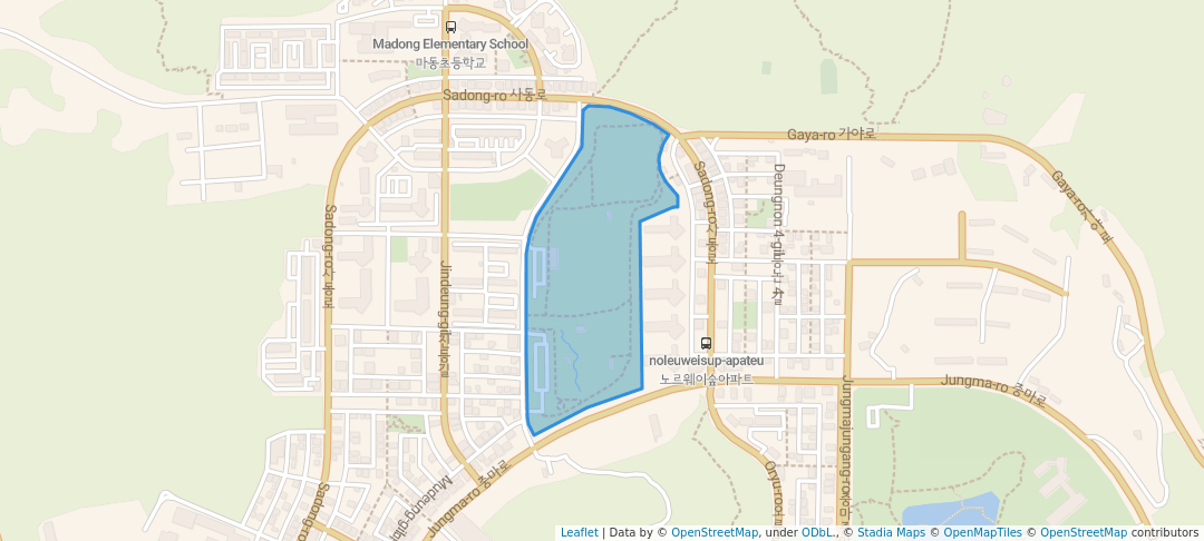 walking in 마동근린 체육공원 map in Gwangyang-si