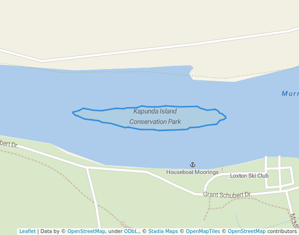 walking in Kapunda Island Conservation Park map in Pata