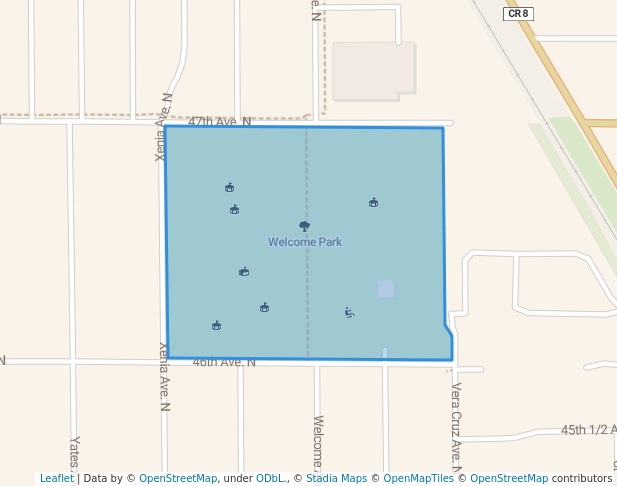 walking in Welcome Park map in Crystal