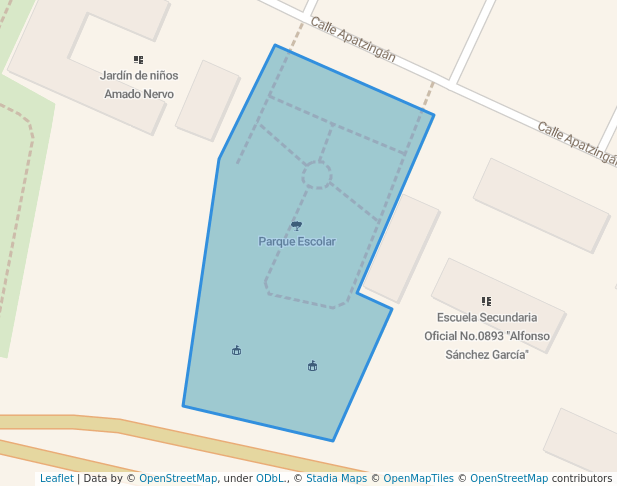 walking in Parque Escolar map in Ecatepec de Morelos
