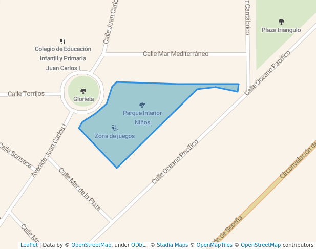 walking in Parque Seseña Niños map in Seseña