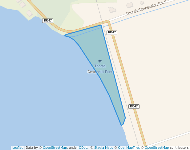 walking in Thorah Centennial Park map in Brechin