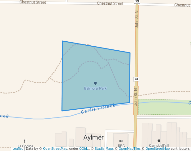 walking in Balmoral Park map in Aylmer