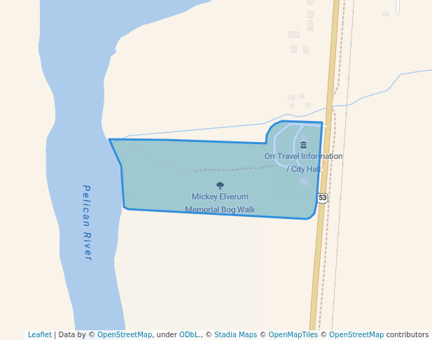 walking in Mickey Elverum Memorial Bog Walk map in Orr