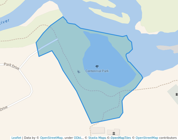 walking in Centennial Park map in Petawawa