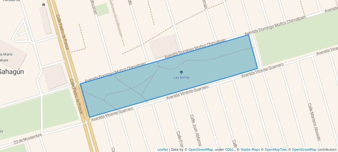 walking in Las torres map in Fray Bernardino De Sahagún (Ciudad Sahagún)